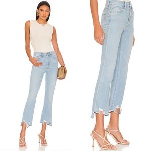 New Mother The Insider Crop Step Chew Boot Cut Jeans in Mentally Elsewhere 33